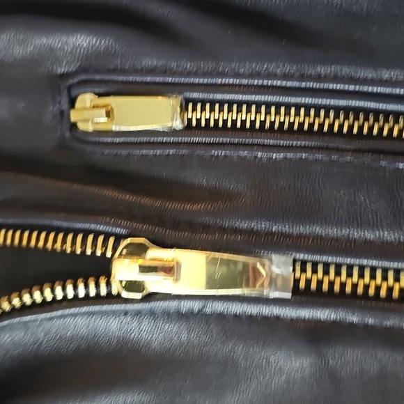 Via Spiga Mixed Media Leather Moto Jacket - Picture 8 of 17